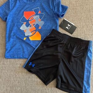 Under Armour Kids' Blue and Black Graphic Tee Set
